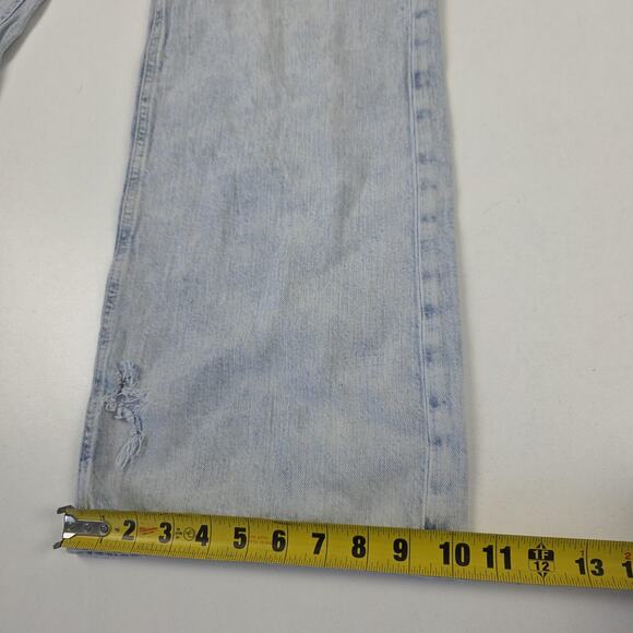 GAP Denim Jeans Womens 2 26L Light Wash Blue High Rise Wide Leg Distressed - Picture 10 of 15